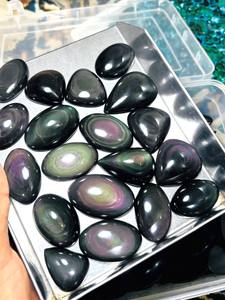 Cabujón de ojo de obsidiana arcoíris de alta calidad hecho a mano obsidiana arcoíris con piedra preciosa suelta de ojo para la fabricación de joyas - Product Image 3