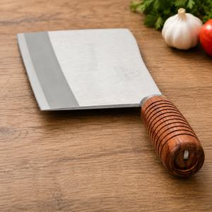 Couteau de cuisine JAYA MATA JM284 avec manche en bois, hachoir à os en acier inoxydable, couteau à viande robuste, 7-3/4 pouces - Product Image 1