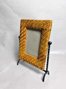 Premium Handmade Wicker <b>Picture</b> <b>Frame</b> Rustic Rattan Photo <b>Frame</b> With Metal Stand Wooden Border Decorative Home Accent - Product Image 5