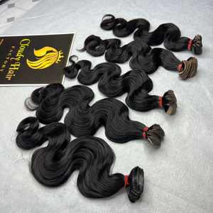CDYHAIRVN Cheveux humains vietnamiens 100% naturels, ondulés, pour cheveux décolorés/teints, qualité 12A, approvisionnement direct d'usine, ondulations douces, densité complète - Product Image 1