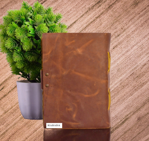 Made of Vintage Leather <b>Journal</b> Antique Style Deckle Edge Paper Charge Calligraphy Handmade Notebook Leather <b>Journal</b> - Product Image 2
