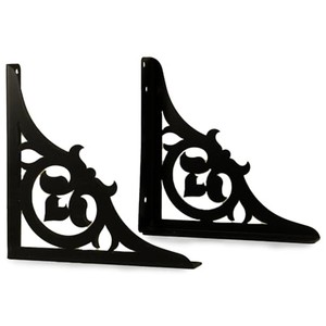 Aqdus Saleem AS-REEQ Black Cast Iron Traditional Ornate Wall Shelf | Carved Decorative <b>Shelving</b> 75x30x25 cm | Eco-friendly - Product Image 4