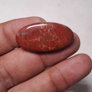Cabochon en Jaspe Rouge Naturel, Pierre Précieuse Libre, Forme Ovale 31x15mm, 25 Carats, pour la Fabrication de Bijoux et Accessoires - Product Image 5