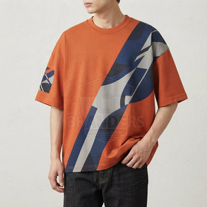 เสื้อยืดโอเวอร์ไซส์ทรงหลวมสำหรับผู้ชาย ผ้าคอตตอนหนา แขนสั้น คอกลม ทรงหลวม สไตล์ลำลอง รับผลิตตามสั่ง ขายส่ง - Product Image 3