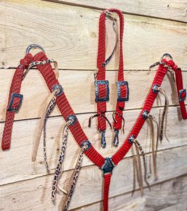 ชุดอุปกรณ์ขี่ม้าแบบอังกฤษ รุ่น Western Cactus-Tooled Tack ปี 2026 ครบชุด พร้อมอุปกรณ์หนังแท้ เช่น บังเหียนและแผ่นรองอก - Product Image 2