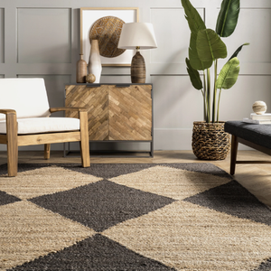 พรมปอกระเจาสีน้ำเงินถักมือ ลายสแกลลอป สไตล์โบฮีเมียน สำหรับห้องนอน ห้องนั่งเล่น โรงแรม สำนักงาน พรมเชิงพาณิชย์ - Product Image 6