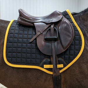 Tapis de selle carré matelassé en coton de qualité supérieure avec logo personnalisé OEM, respirant et durable, pour chevaux de saut anglais - Product Image 4