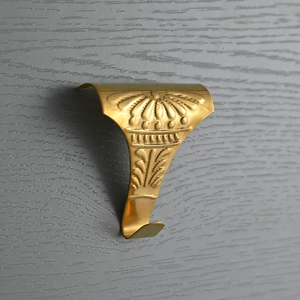 Crochets muraux anti-rouille robustes pour manteaux, porte-manteau décoratif antique en laiton doré brillant poli - Product Image 4