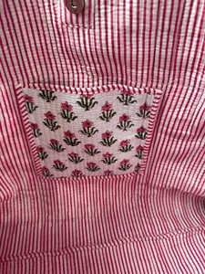 Hand-Block Printed Quilted Winter Tote Shopping Bag From India Multi-Color Floral Design Two <b>Shoulder</b> <b>Straps</b> Lining Wholesale - Product Image 2