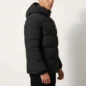 Blouson matelassé à col montant pour homme, fermeture éclair, en polyester, impression personnalisée, fournisseur en gros - Product Image 4