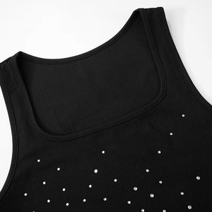 Premium Performance Women Activewear <b>Rhinestone</b> Tank <b>Top</b> Manufacturer Moisture Control Fabric OEM Bulk Production - Product Image 4