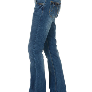 Nouveautés populaires : Pantalons en jean pour femmes, coupe slim taille haute et évasée, respirants, OEM - Product Image 2