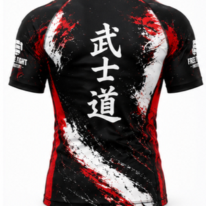 Maillot de compression personnalisé OEM MMA BJJ à manches courtes, sublimé, UPF50+, tissu écologique, antibactérien, séchage rapide, 160g - Product Image 3