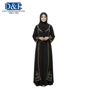 Robe musulmane en polyester Medina pour femme, best-seller, Abaya de luxe OEM, vêtements islamiques, Kaftan de Dubaï, vente en gros, Hijab, robe longue décontractée - Product Image 4