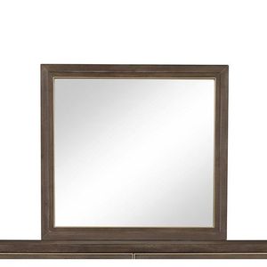 Specchio da parete Bridgevine Home Tango con finitura in noce sabbiata senza necessità di montaggio - Product Image 2
