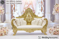 Canapé de luxe King Queen pour scène de mariage, causeuse dorée de style Maharaja, chaise trône royale indienne pour mariage, USA