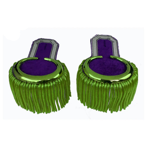 Epaulettes con flecos chapados en oro, bordados vintage, de fieltro con hilo de oro, para uniforme y disfraz, para coser con imán - Product Image 3