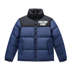 Nouvelle veste d'hiver matelassée slim pour homme 2026, col montant, fermeture éclair, style décontracté, impression et étiquette personnalisées - Product Image 1