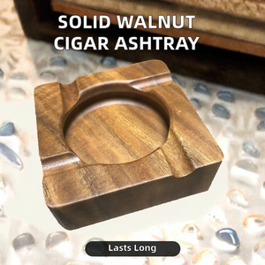 Cenicero de madera de acacia hecho a mano con tapa |   Bandeja de Madera Moderna para Fumar con Forma Personalizada, Decoración Multiusos para Patio, Regalo Único para Esposo - Product Image 4