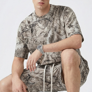 OEM Service Summer Wear Breathable T-Shirt And Shorts <b>Set</b> For Men Cotton Made Wholesale Men T-Shirt And Shorts <b>Set</b> - Product Image 5