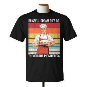 Camiseta Blissful Cream Pies Co Vintage Cream Pie para adultos, unisex, corte clásico, cuello redondo, manga corta, serigrafía - Product Image 3