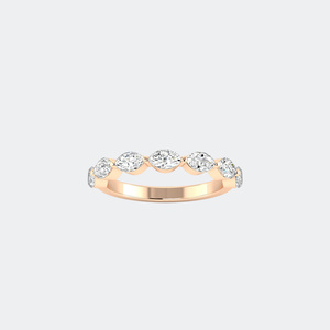 1.00CTW Marquise Cut Lab Grown Diamond Half Eternity <b>Ring</b> 14K <b>Gold</b> VVS2 EF Prong <b>Set</b> Stackable Wedding Band Brilliant Jewelry - Product Image 5