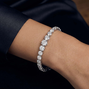 จิม่ามีสไตล์น่ารัก10K/14K/18K สร้อยข้อมือสีขาวชุบทอง cecily ทรงกลมสำหรับผู้หญิงได้รับการรับรองจากห้องปฏิบัติการ - Product Image 6