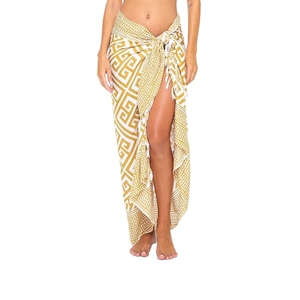Pareo Geométrico Ligero de Rayón para Mujer, Falda de Playa, Cubre Traje de Baño y Bikini - Product Image 3