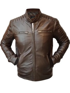 Chaqueta de Cuero Hecha a Mano para Hombre, Corte Ajustado, Cuero Genuino Premium, Estilo Vintage Casual, Chaqueta de Motero - Product Image 2