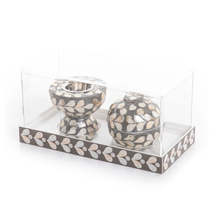 Nouvel ensemble de brûleurs d'encens en nacre blanche au design floral incrusté, plateau à Bakhoor par Decor World Expo - Product Image 4