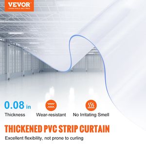 Striscia di tenda in PVC industriale porta rinfuse 150 'lunghezza X 8 "larghezza X 0.08" spessore chiaro plastica liscia per magazzini - Product Image 2
