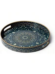 Luxury Eco-Friendly Bone Inlay Wood Base Durable <b>Square</b> Polished Serving Tray Geometric/Mosaic Pattern Ottoman <b>Coffee</b> <b>Table</b> - Product Image 4