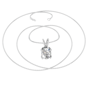 Collier pendentif en moissanite taille ovale 1,5 ct, chaîne à maillons plaquée or 14 carats, tendance, bijoux de fête, cadeau pour femmes, vente en gros - Product Image 1