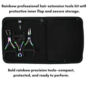 Kit de accesorios originales para extensiones de cabello Rainbow con alicates de microanillos, tijeras, cortador de enlaces y peine de cola. - Product Image 5