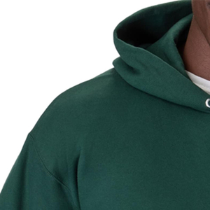 Sweat-shirt à capuche vert foncé pour homme, streetwear d'hiver, coupe classique, couleur unie, poche avant, décontracté, en molleton tricoté 100% coton - Product Image 3