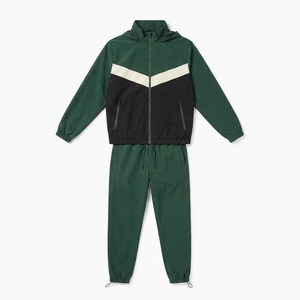 Chaqueta Cortavientos Deportiva de Otoño al por Mayor con Bloques de Color y Conjunto de Chándal a Juego - Product Image 3