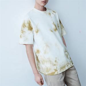 2024 gros 100% coton hommes cravate teinture t-shirt coupe ample deux tons cravate teinture rue porter hip hop t-shirts à manches courtes t-shirt - Product Image 2