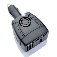 Convertisseur de courant pour voiture DC12V/24V vers AC 220V 200W avec adaptateur de charge rapide USB Type-C PD, convertisseur d'alimentation universel pour voiture avec 2 prises