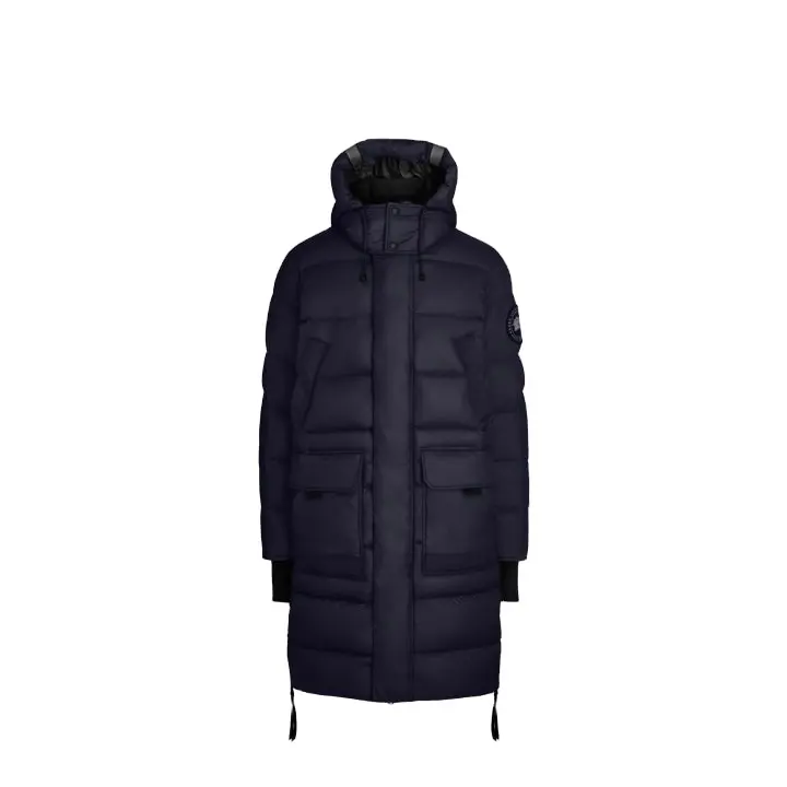 Down Jacket Blue Color With Detachable Hood Classic Winter Puffer Jacket Coats Long Outerwear jacket For Men