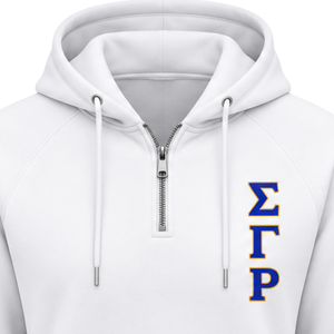 Sigma Gamma Rho <b>Women's</b> University Half <b>Zip</b> Up <b>Hoodie</b> <b>White</b> Custom Sorority Graphic Pullover Casual Collegiate Streetwear - Product Image 6