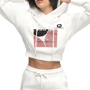 Sudadera con capucha corta de tela de alta calidad para mujer, ideal para otoño, primavera y atuendos diarios. - Product Image 2