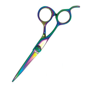 Ciseaux de coiffure professionnels multicolores avec poignée ergonomique – Ciseaux de barbier irisés de qualité supérieure fabriqués au Pakistan - Product Image 3