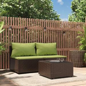 Conjunto de Muebles de Patio Acolchados en Marrón y Verde para Uso en Jardín - Product Image 1