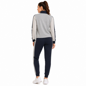 Chándal de forro polar estampado con media cremallera para mujer, ropa de invierno, chaqueta con cuello alto y pantalones de chándal de algodón y poliéster para mujer - Product Image 4