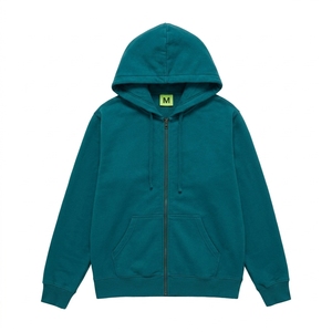 Sudadera con capucha unisex al por mayor de algodón de 330 g/m² con cremallera, lisa y personalizable, para otoño, estilo casual - Product Image 2