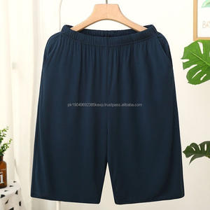 OEM personalizado logotipo de los hombres casa pijamas de verano Simple suelto Casual pantalones cortos de color sólido tangas - Product Image 3