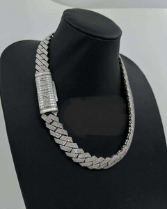 สร้อยคอโมอิสซาไนต์แบบ Iced Out สำหรับผู้ชาย เงินแท้ 925 สร้อยคอเพชรโมอิสซาไนต์แบบ Unisex สร้อยคอเทนนิสโมอิสซาไนต์แบบ Iced Out สไตล์ฮิปฮอป - Product Image 1