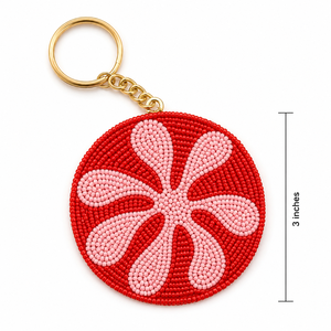Luxury Seed Beads Beaded Embroidery Keychain For Women Fashion Accessories Handmade Seed Beads Embroidered Keychain - Product Image 1