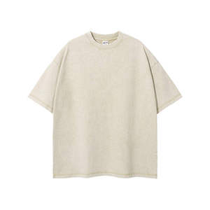 T-shirt Homme Décontracté à Prix Abordable, Coupe Ample, Effet Délavé à l'Acide, Respirant, Épaules Tombantes, 100% Coton, Col Rond, Designs Personnalisés 2026 - Product Image 3
