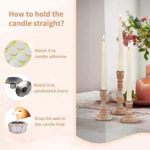 Rustic Candlestick Holders for Deco Wood <b>Taper</b> <b>Candles</b> Holder - Vintage <b>Candle</b> Stick Tapered Holders for Fall Christmas - Product Image 2